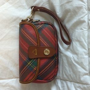 Dooney & Bourke coated canvas and leather wristlet